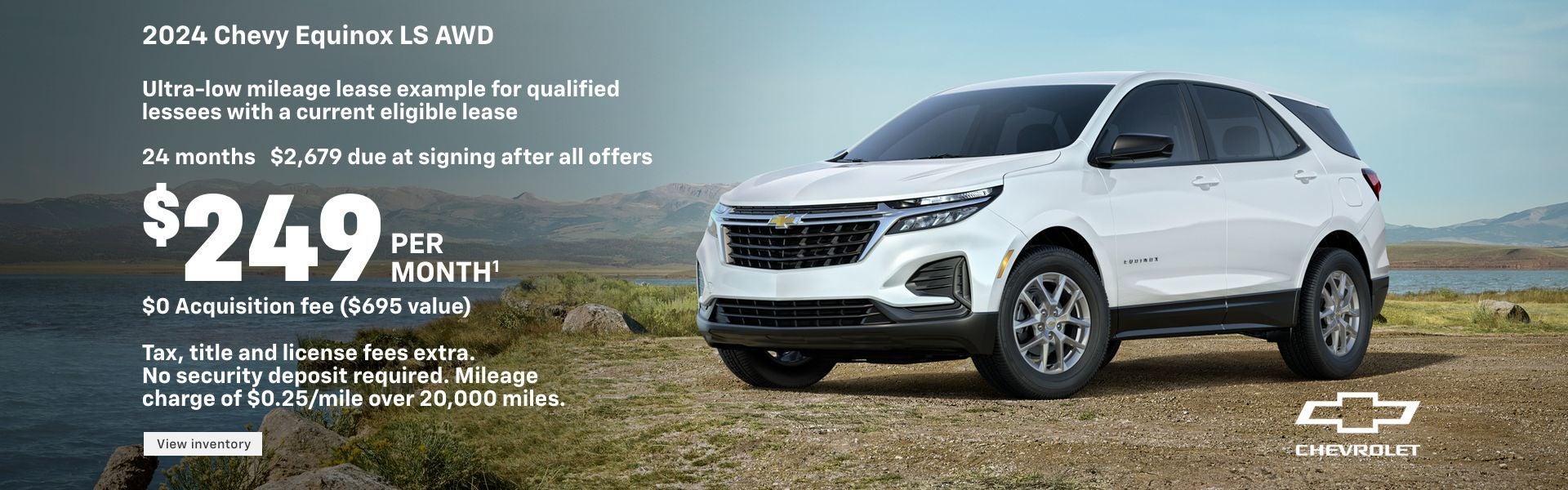2024 Chevy Equinox LS AWD. Ultra-low mileage lease example for qualified lessees with a current e...